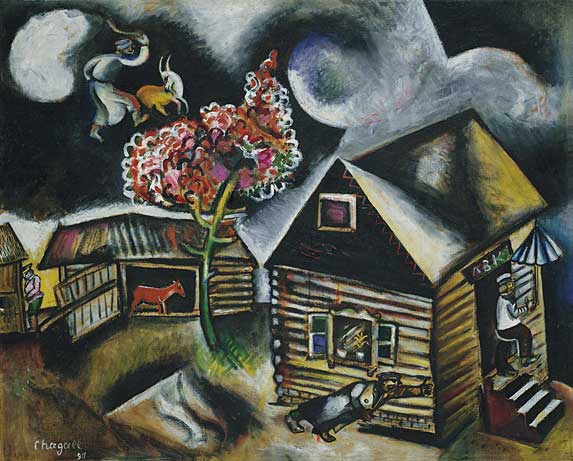 Rain painting - Marc Chagall Rain art painting